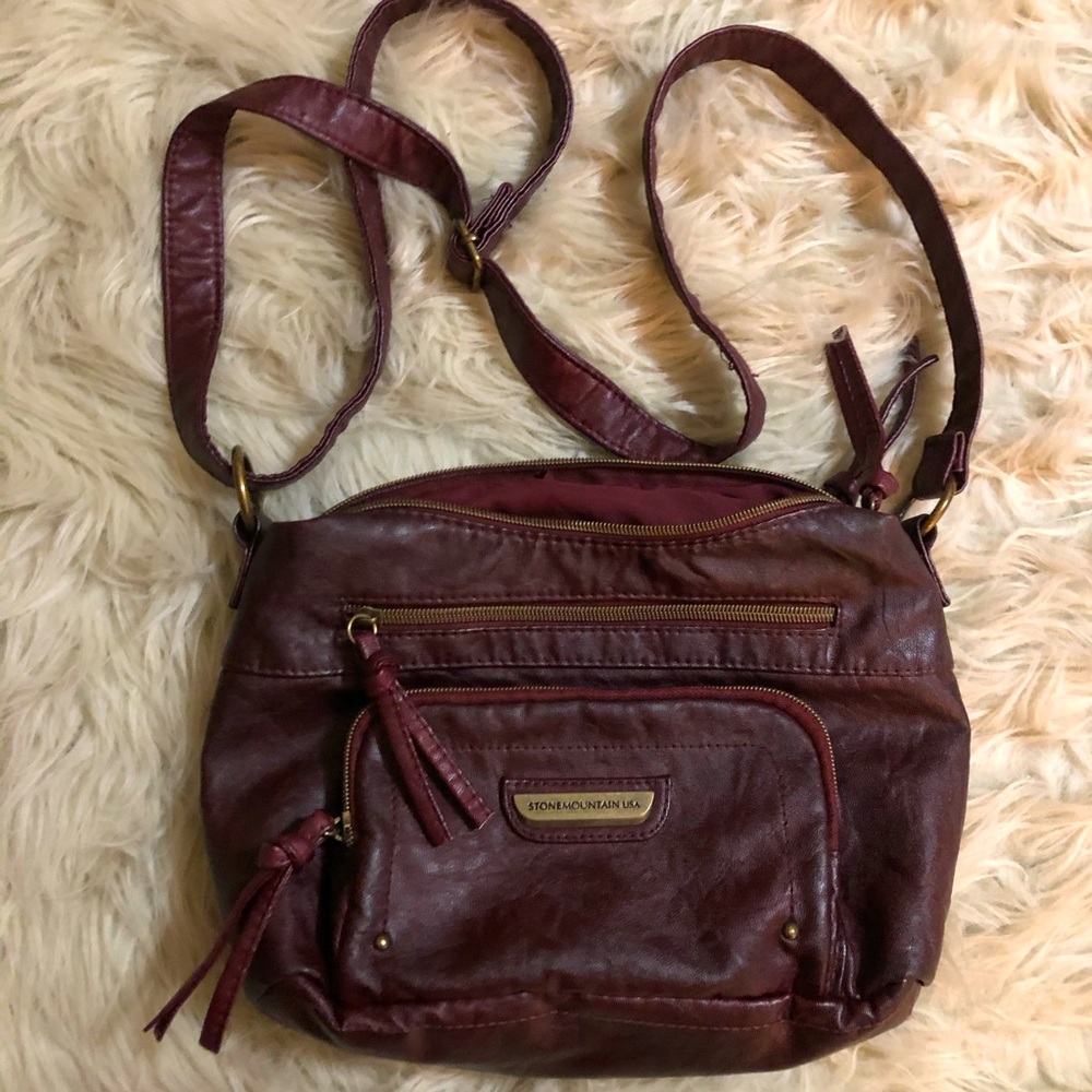 Burgundy Stone Mountain Crossbody Purse